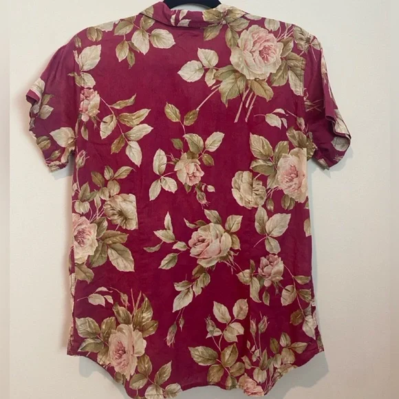 Vintage Lizwear Floral Cotton Short Sleeve Top - Picture 2 of 4